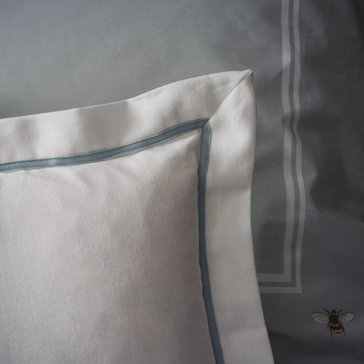 Panama Bed Cushion - Blue Trim - Image 3