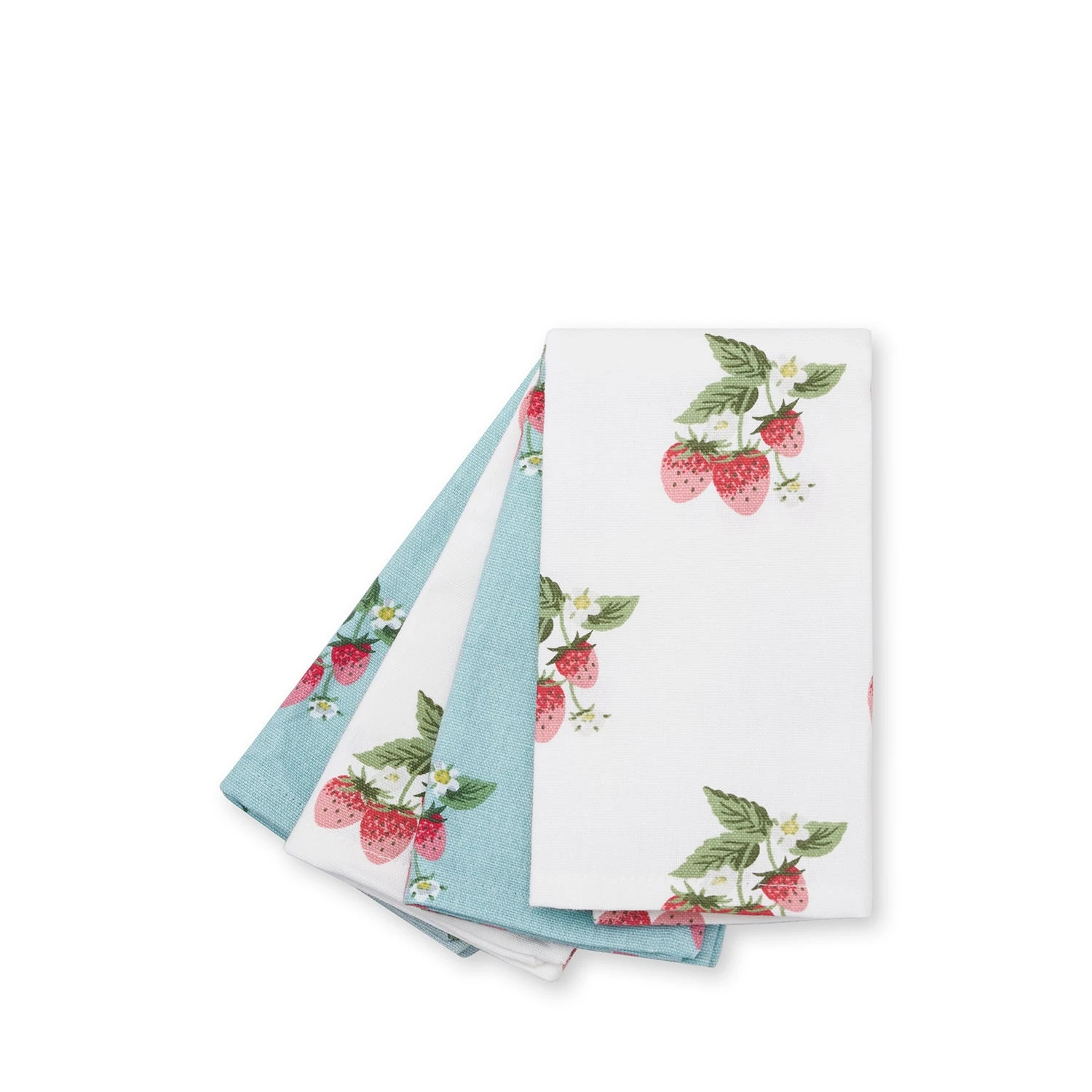 Strawberries Blue & White Napkins (Set Of 4) - Image 4