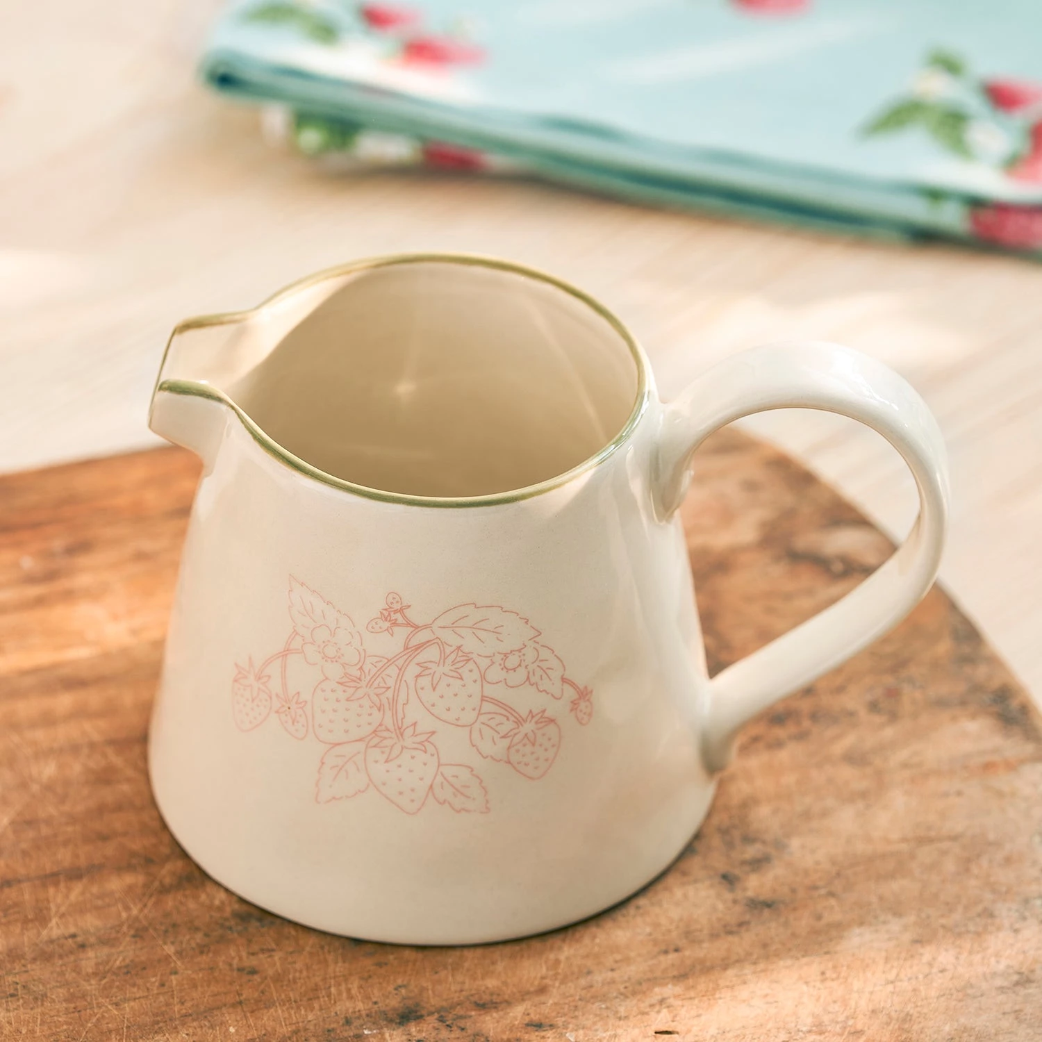 Strawberries Large Stoneware Jug - Image 2