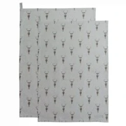 Highland Stag Tea Towel (Set Of 2)