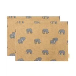 Elephant Fabric Placemat (Set Of 2)