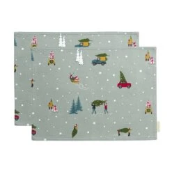 Home For Christmas Fabric Placemats (Set Of 2)