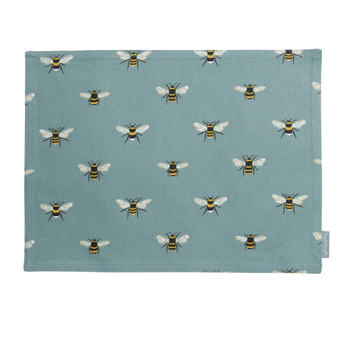 Bees Teal Fabric Placemat