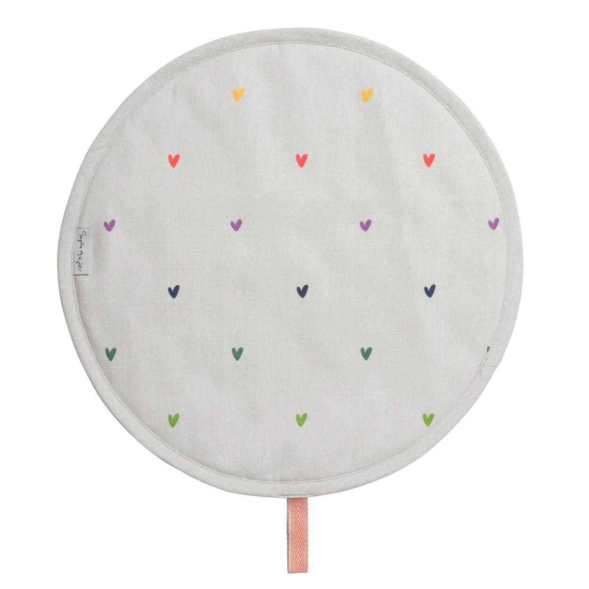 Multicoloured Hearts Circular Hob Cover
