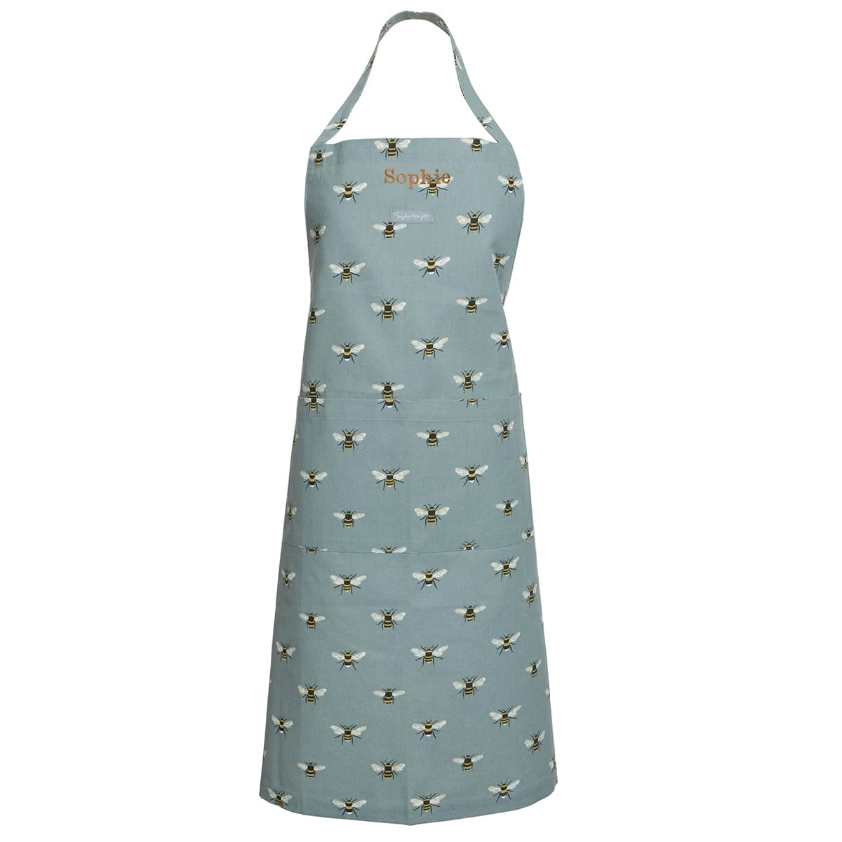 Bees Teal Adult Apron - Image 3