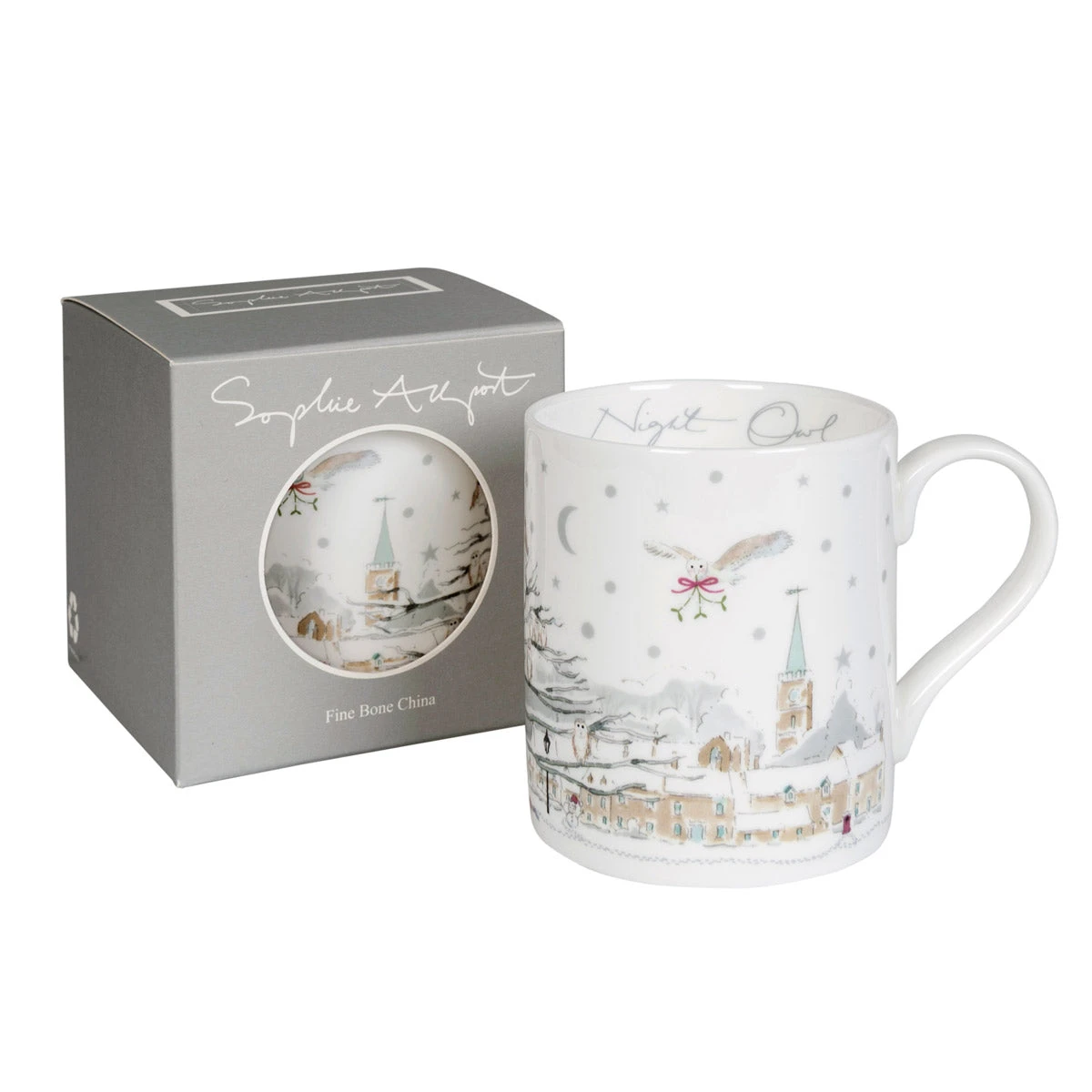 Night Owl Village Scene Mug - Image 3