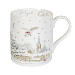 Night Owl Village Scene Mug