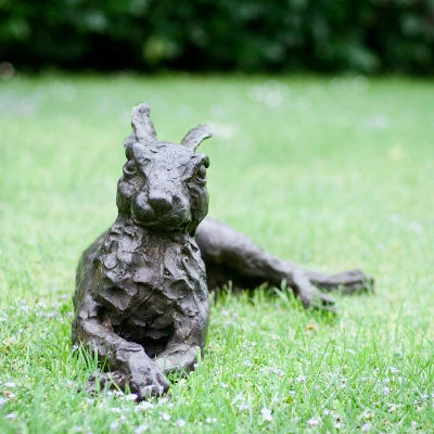 Lying Down Hare Bronze Sculpture - Image 2
