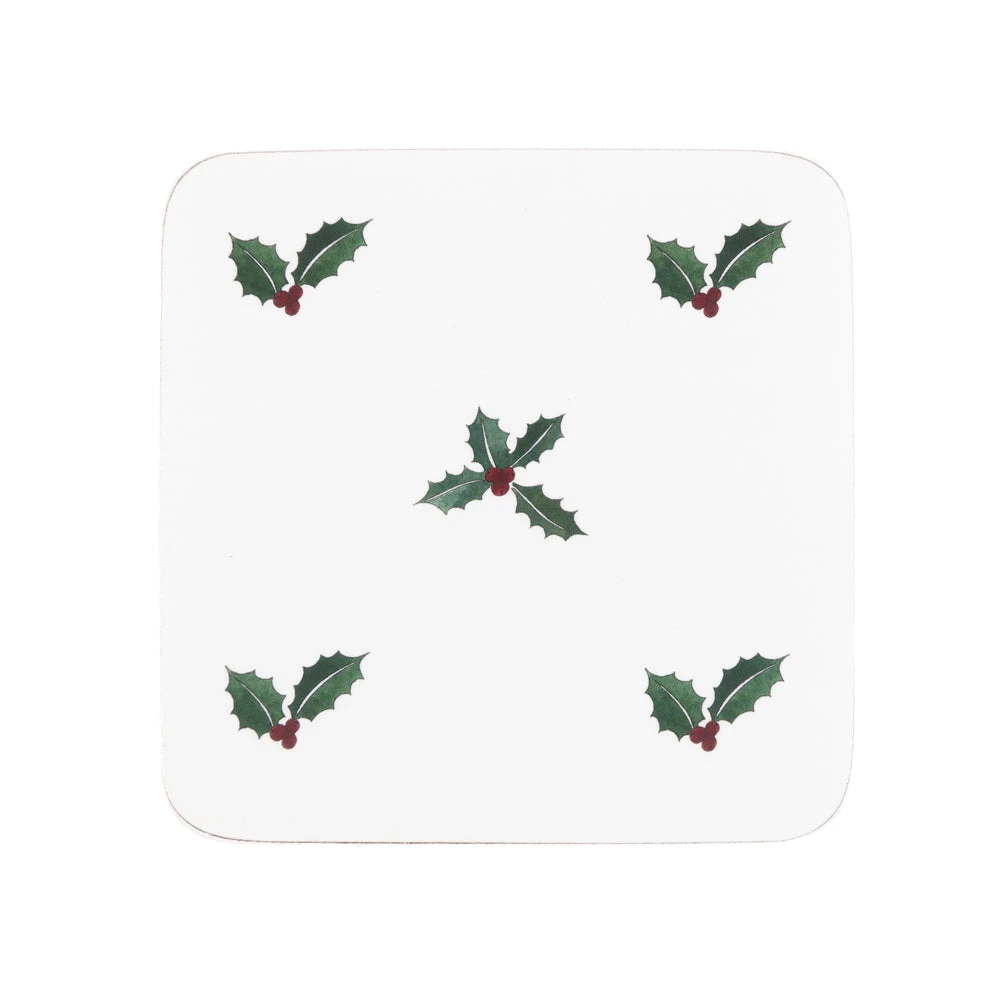 Holly & Berry Coasters (Set Of 4)