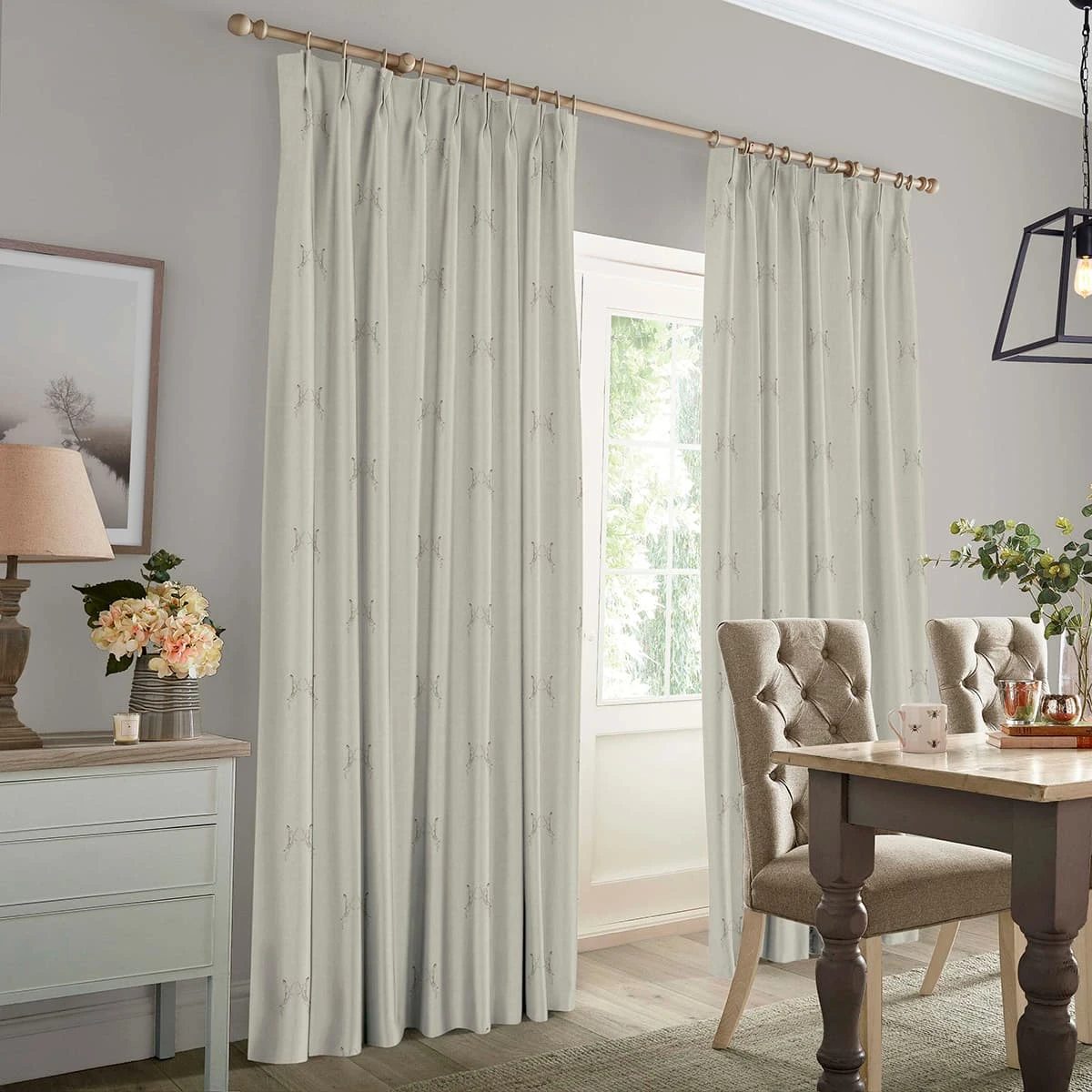 Boxing Hares Natural Made To Measure Curtains - Image 3