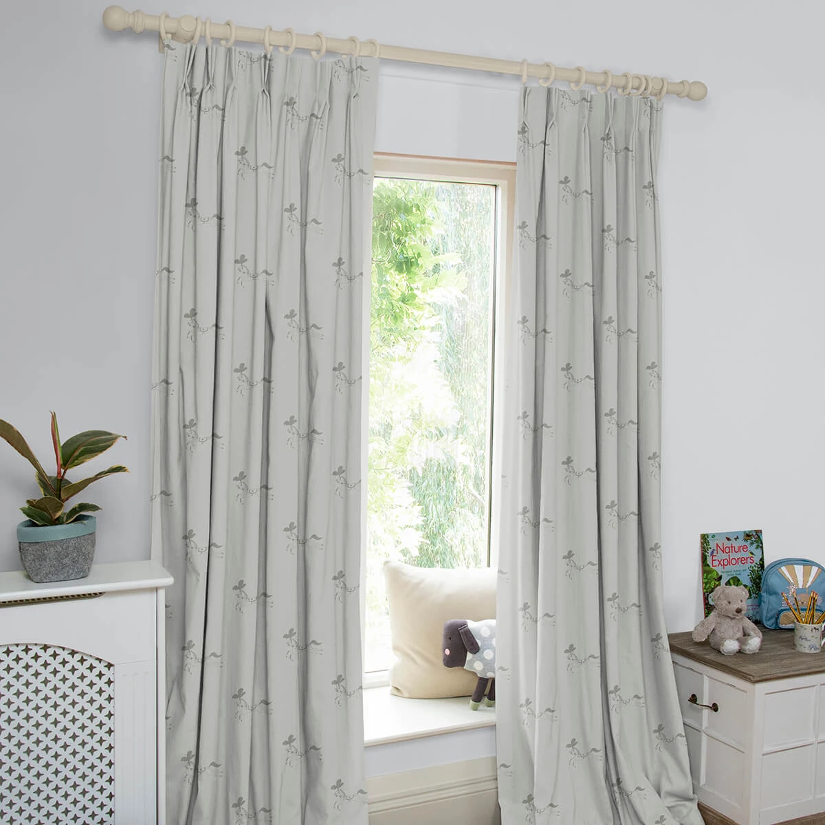 Fairground Ponies Warm Grey Made To Measure Curtains - Image 3