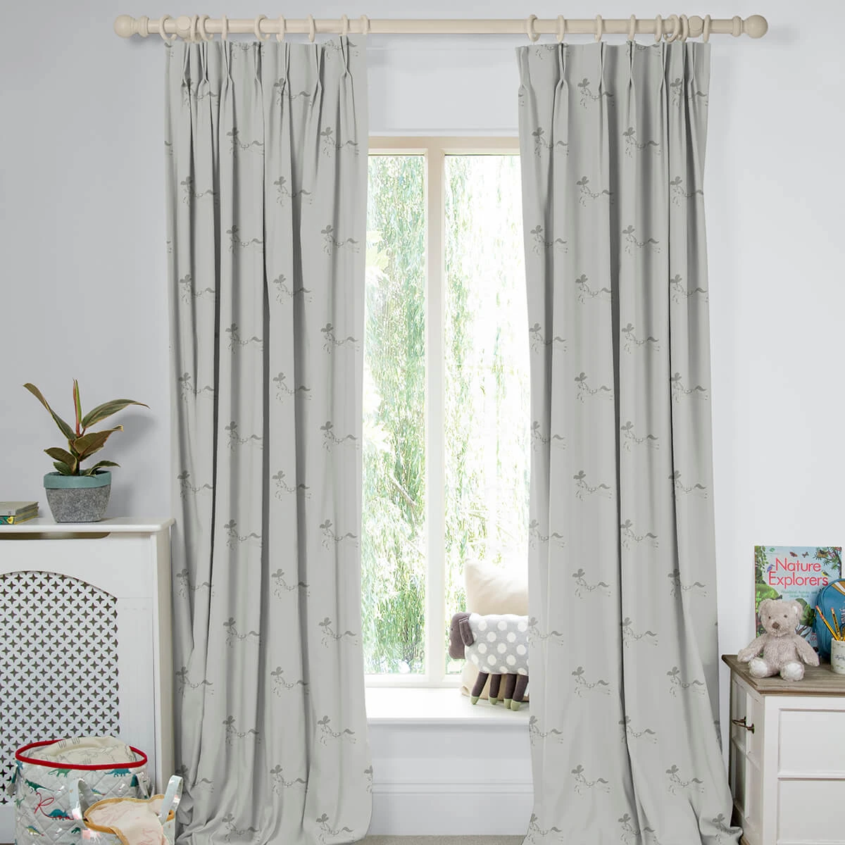 Fairground Ponies Warm Grey Made To Measure Curtains