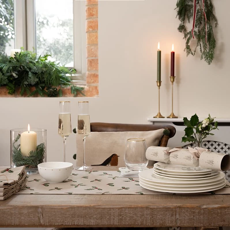 Robin Linen Blend Embroidered Cushion - Image 4