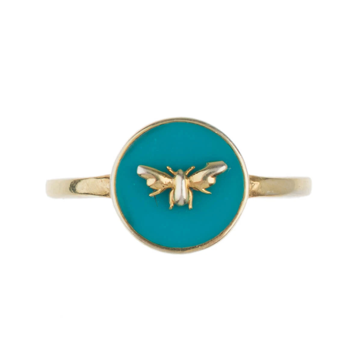 Bees Gold Plated Enamel Ring - Image 2