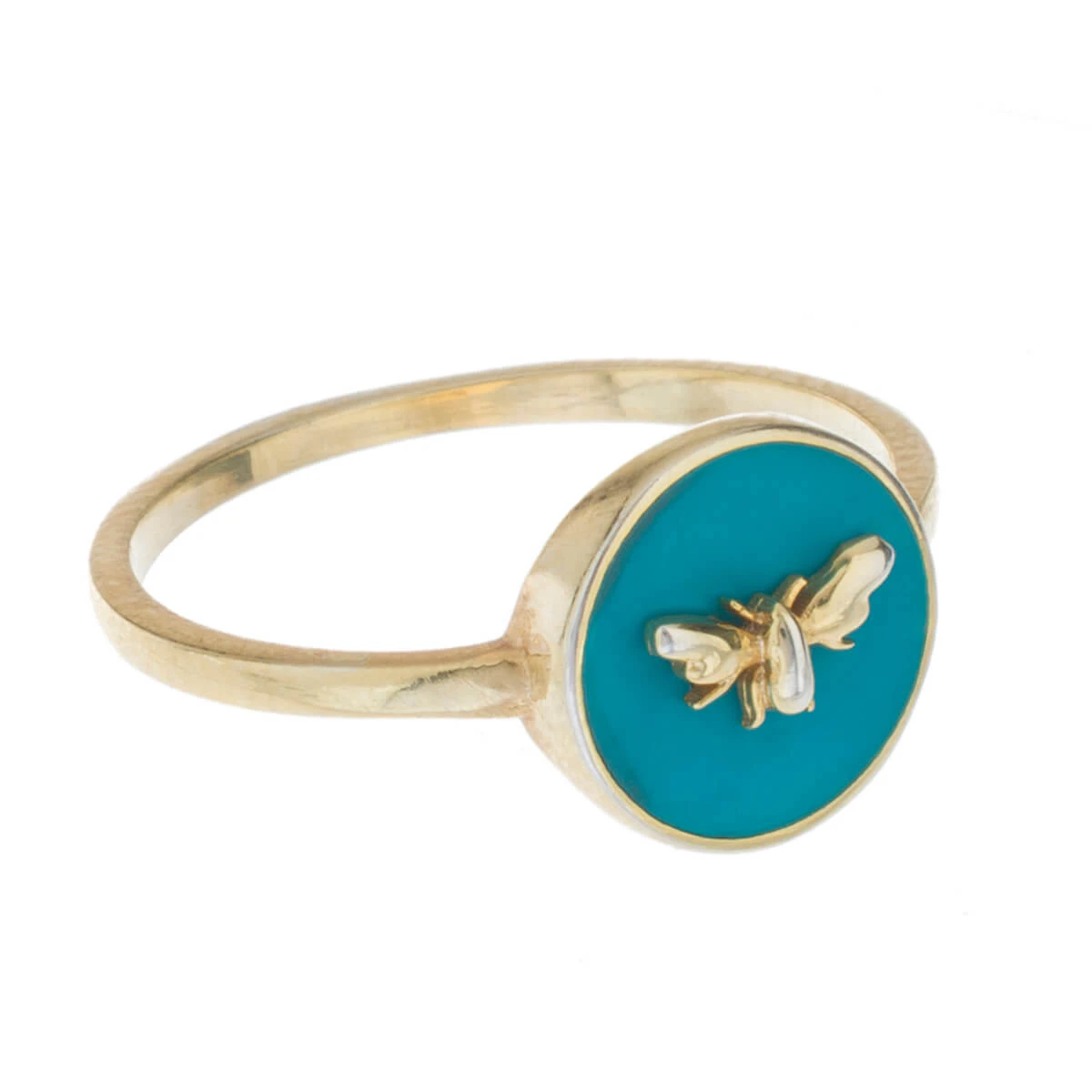 Bees Gold Plated Enamel Ring - Image 6