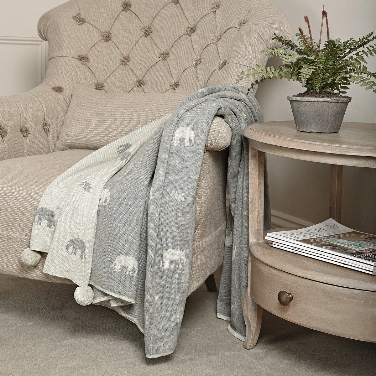 Elephant Knitted Throw - Image 2