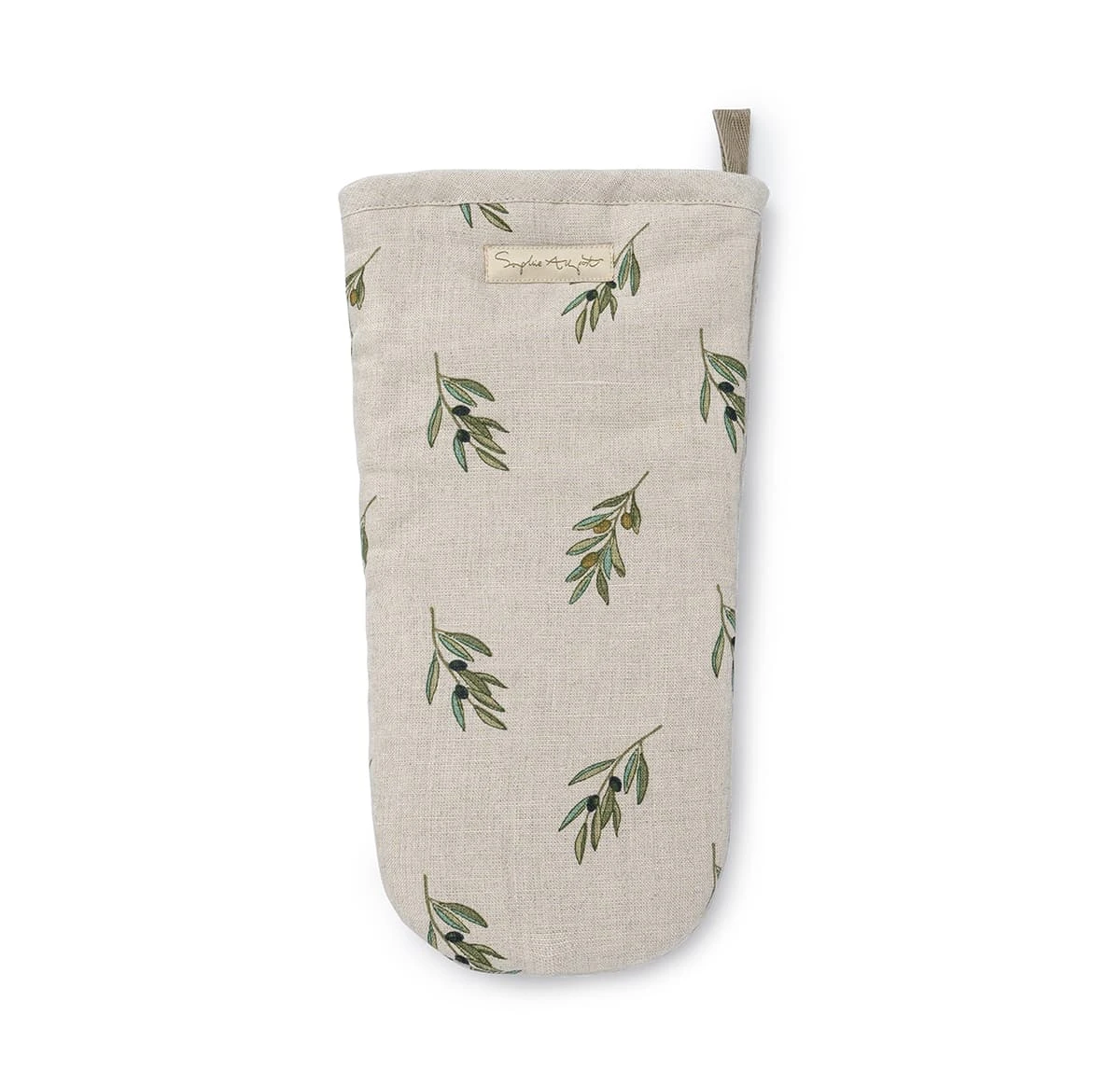 Olive Linen Oven Mitt - Image 4