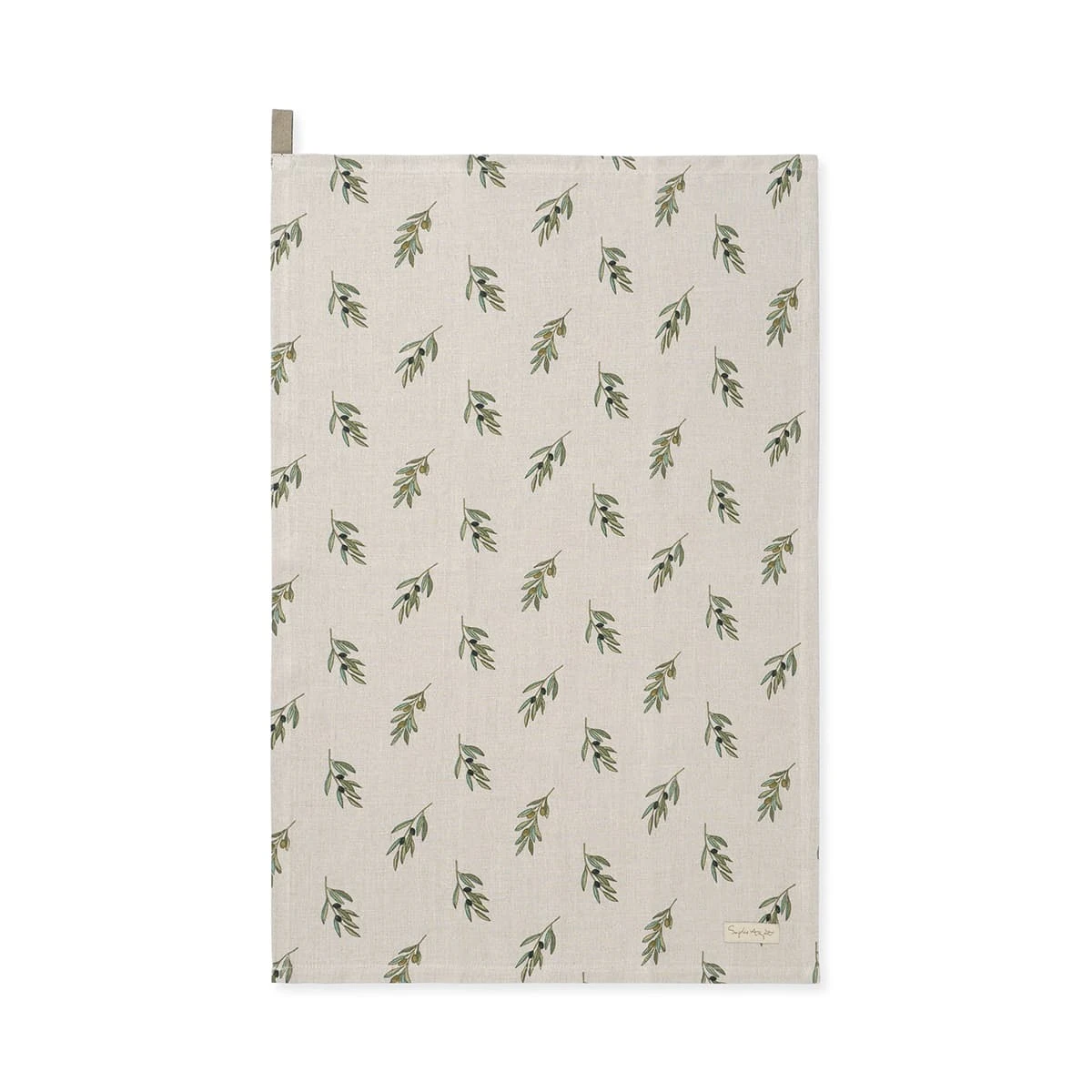 Olive Linen Tea Towel - Image 3