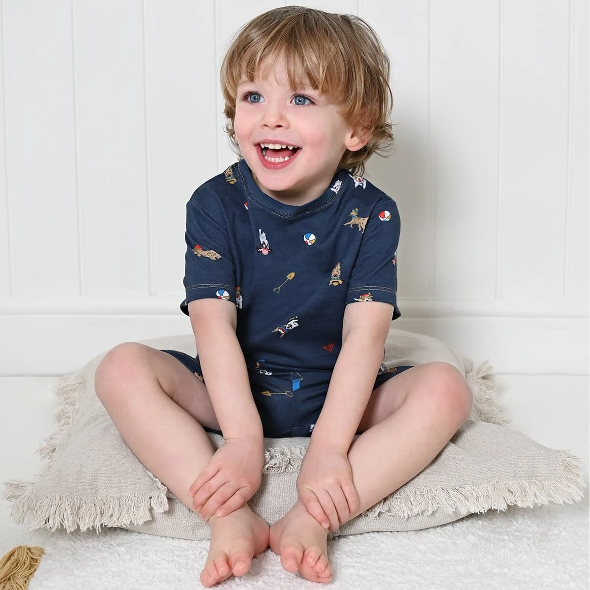 Running Dogs Kids Pyjama Shorts Set