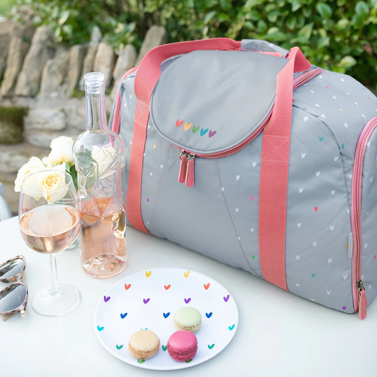 Multicoloured Hearts Picnic Bag - Image 3