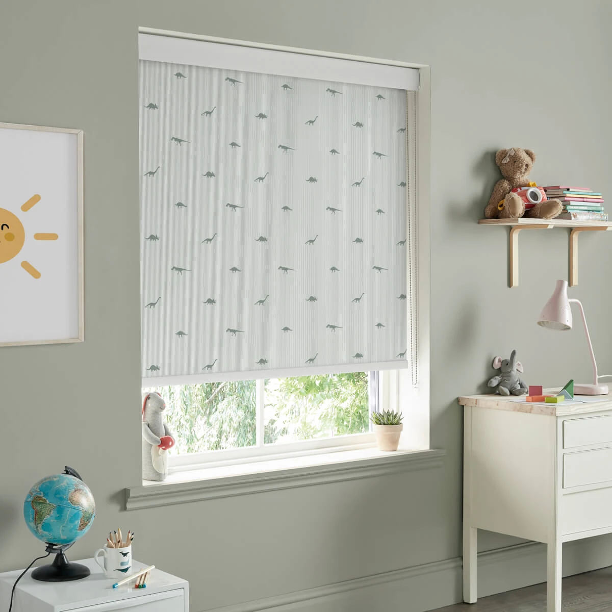 Dinosaurs Sage Made To Measure Roller Blind - Image 3