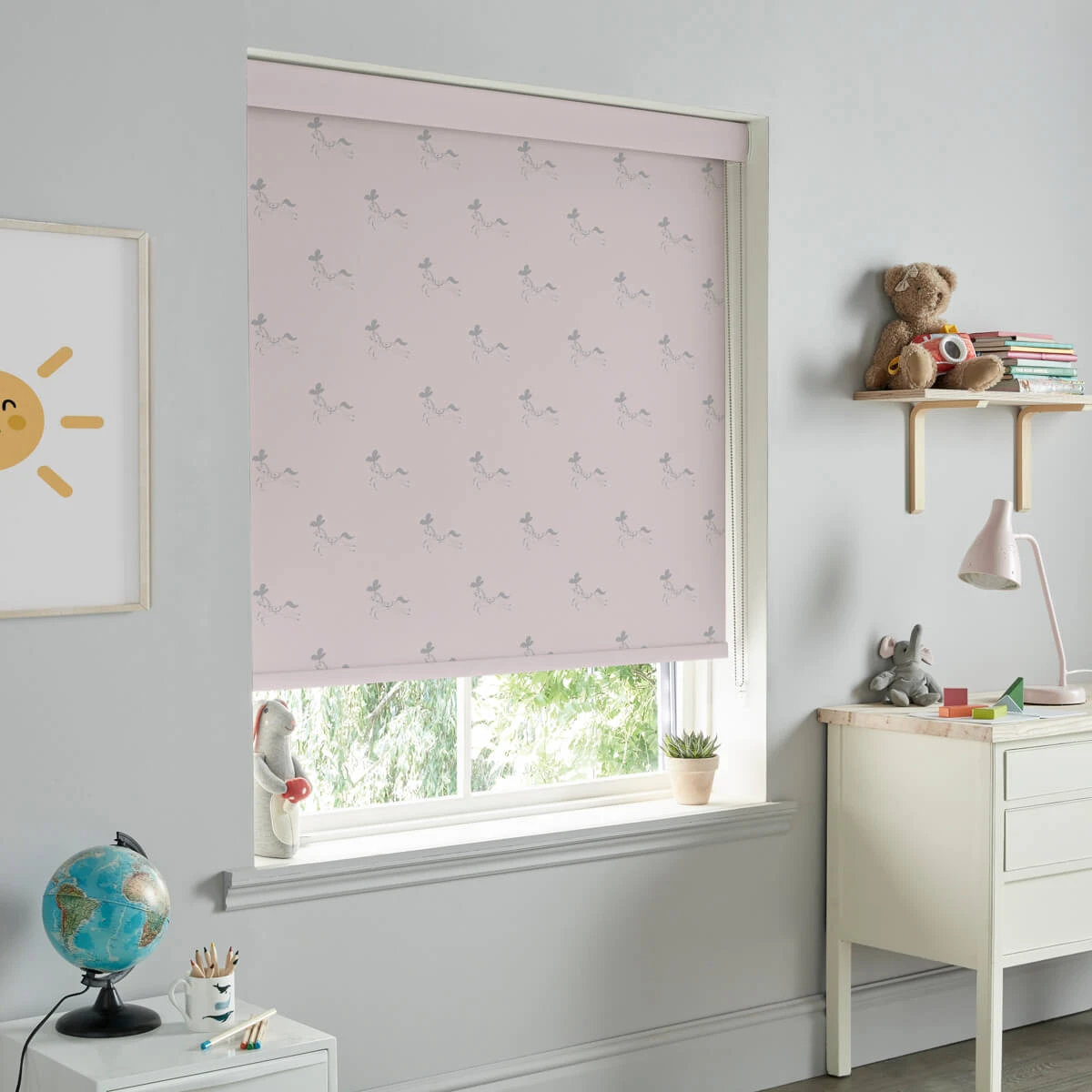 Fairground Ponies Soft Pink Made To Measure Roller Blind - Image 3
