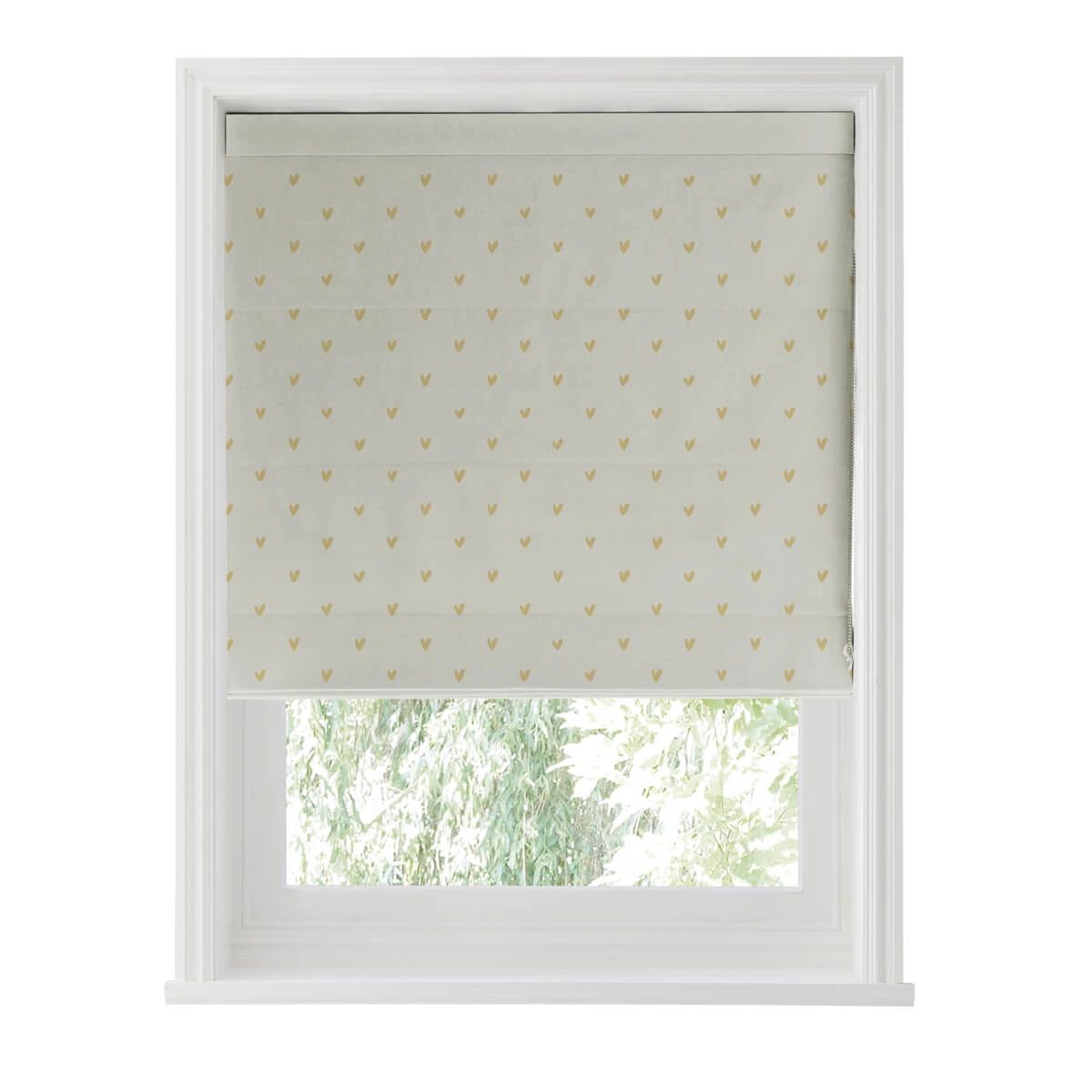 Hearts Soft Mustard Made To Measure Roman Blind - Image 4