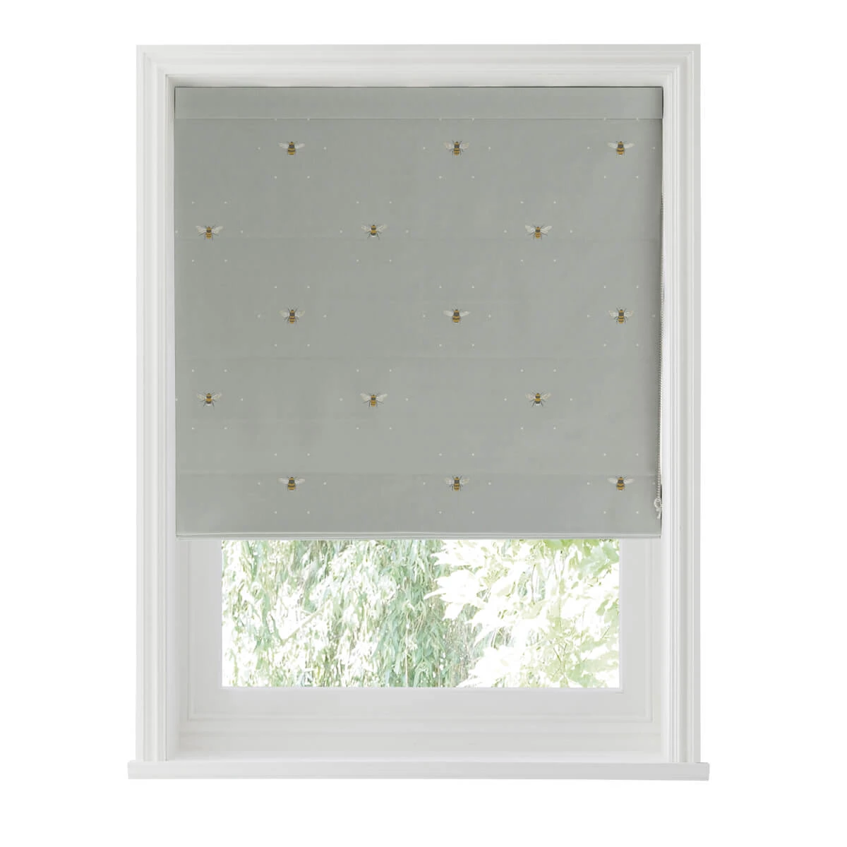 Bees Pale Slate Made To Measure Roman Blind - Image 4