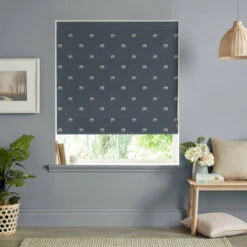 Elephant Deep Navy Made To Measure Roman Blind