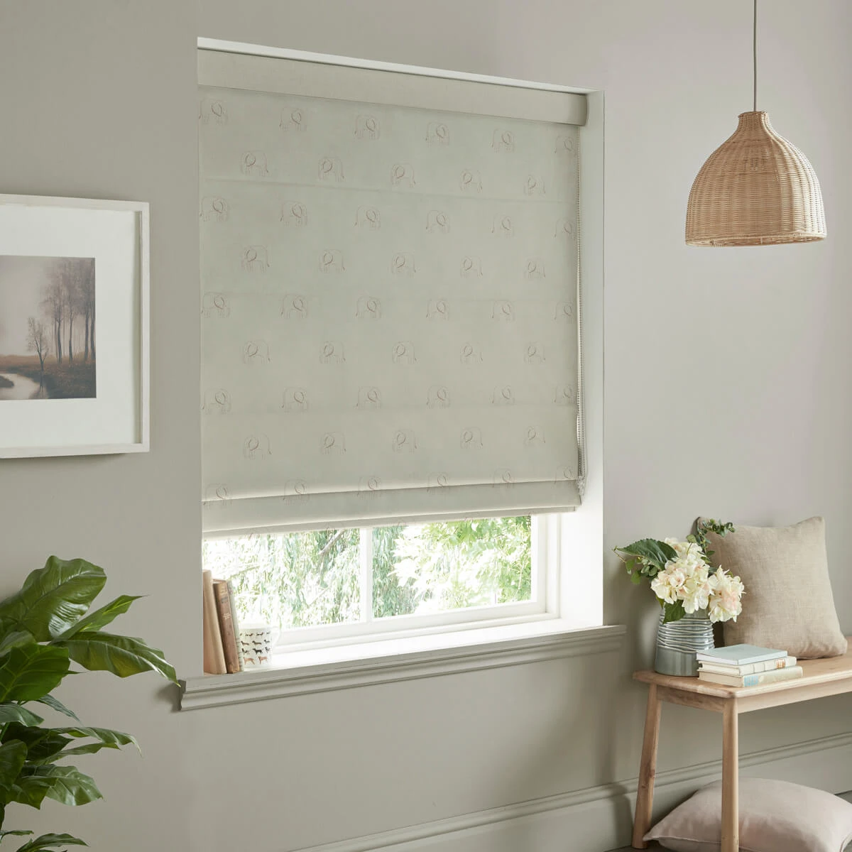 Elephant Natural Made To Measure Roman Blind - Image 3