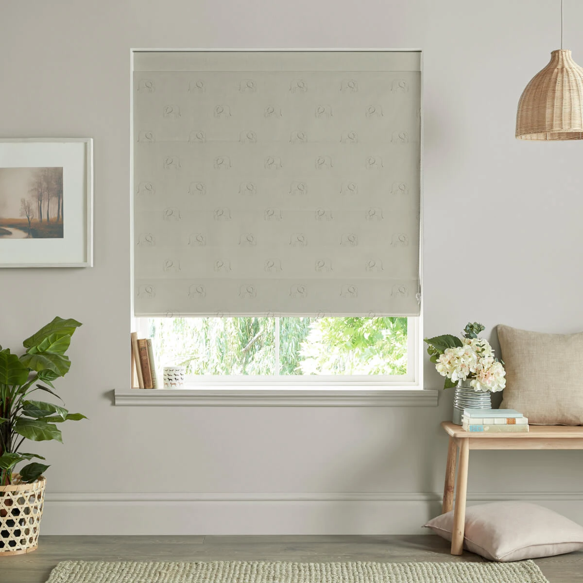 Elephant Natural Made To Measure Roman Blind