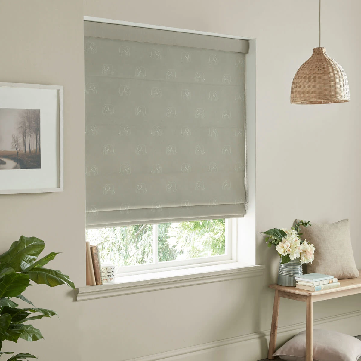 Elephant Sage Made To Measure Roman Blind - Image 3