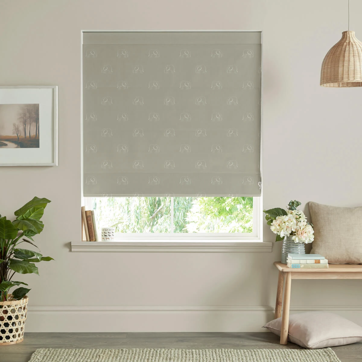 Elephant Sage Made To Measure Roman Blind