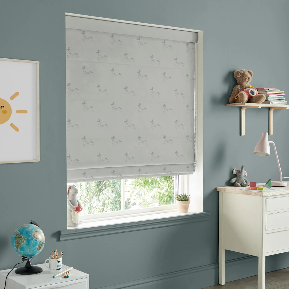 Fairground Ponies Warm Grey Made To Measure Roman Blind - Image 3