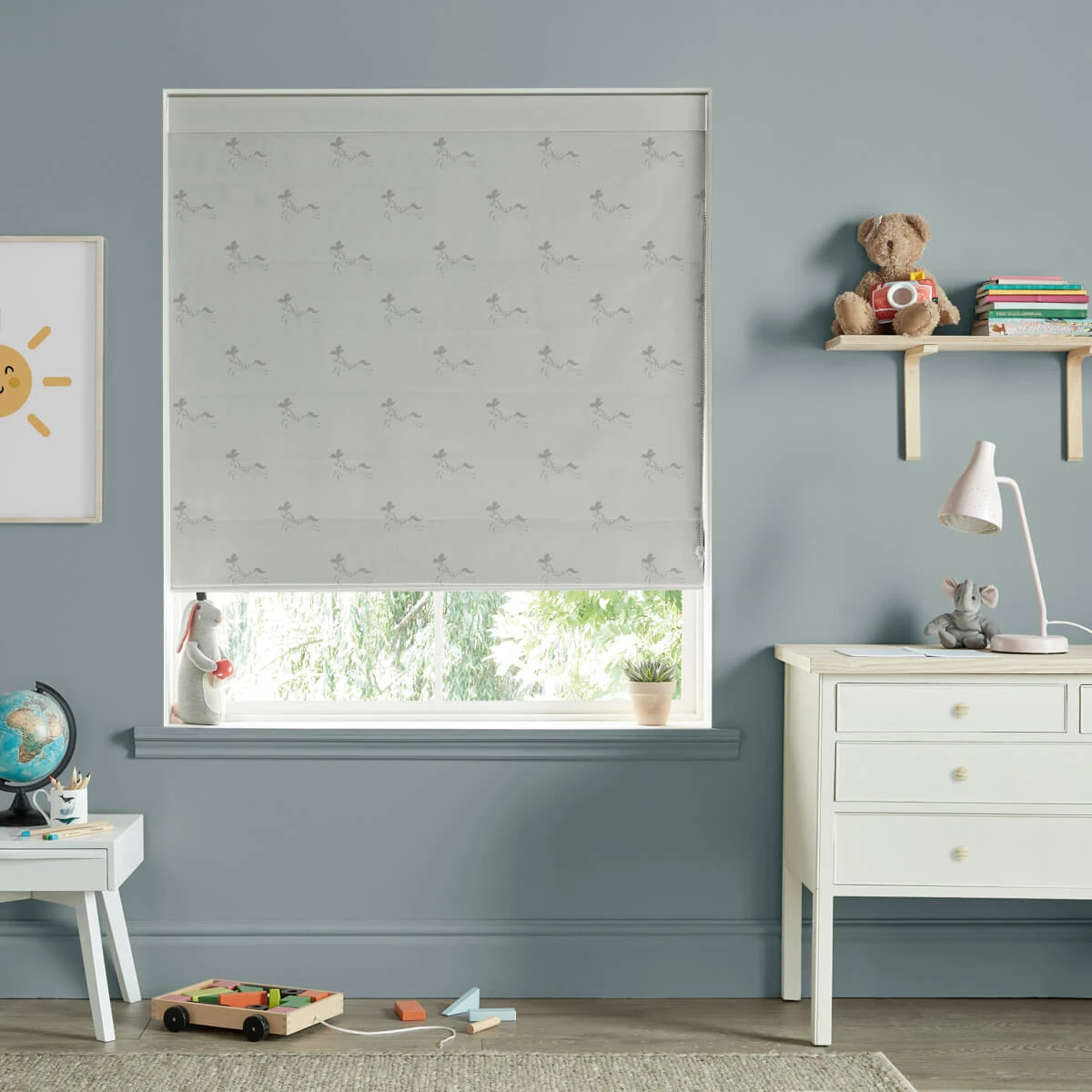 Fairground Ponies Warm Grey Made To Measure Roman Blind
