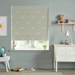 Bears & Balloons Mint Grey Made To Measure Roman Blind
