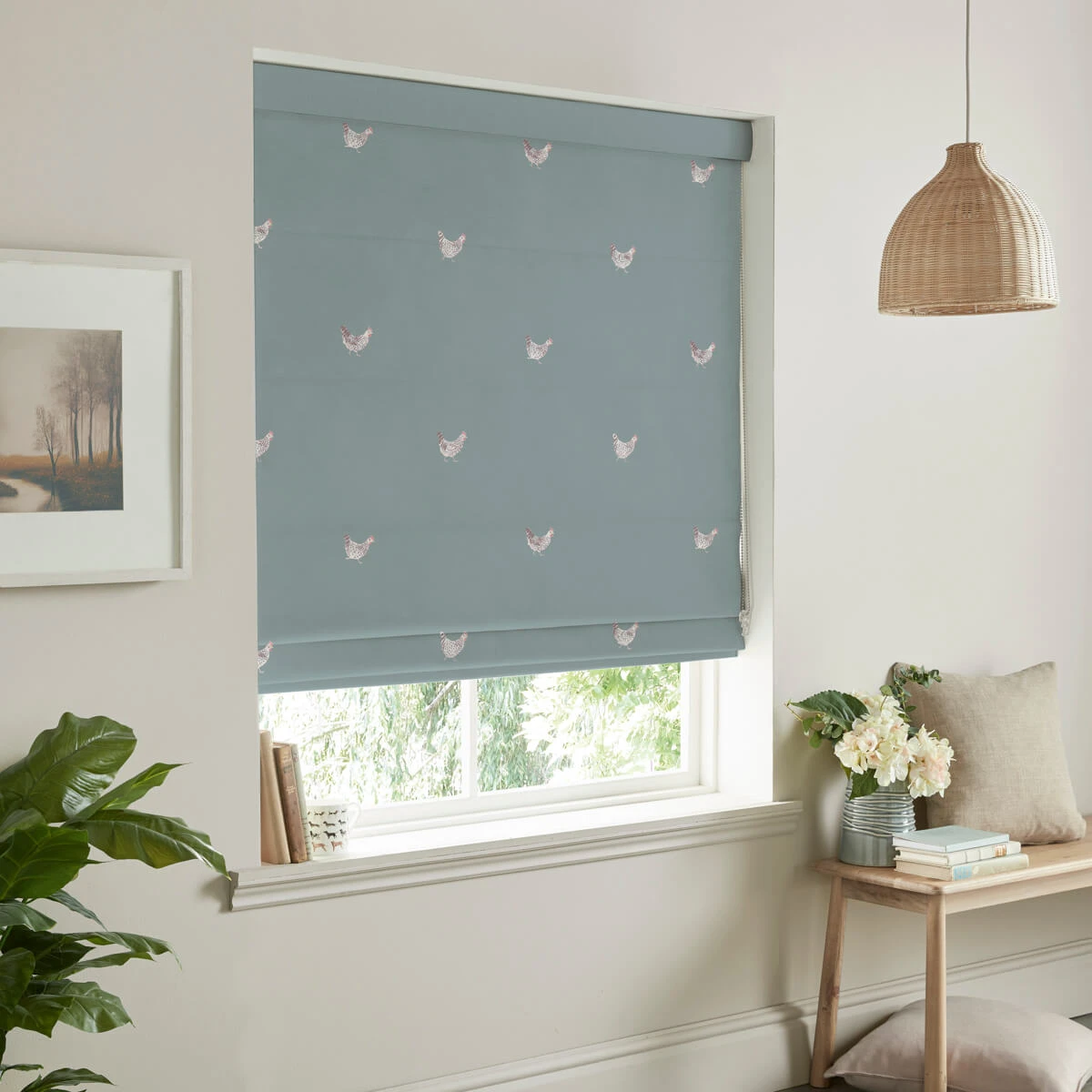 Chicken Deep Duck Egg Made To Measure Roman Blind - Image 3