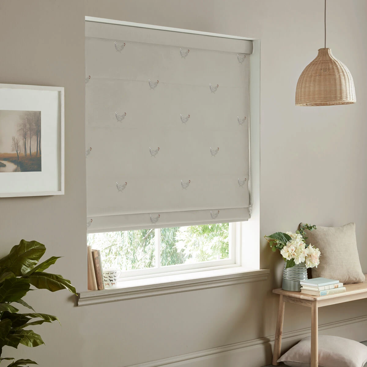 Chicken Natural Made To Measure Roman Blind - Image 4