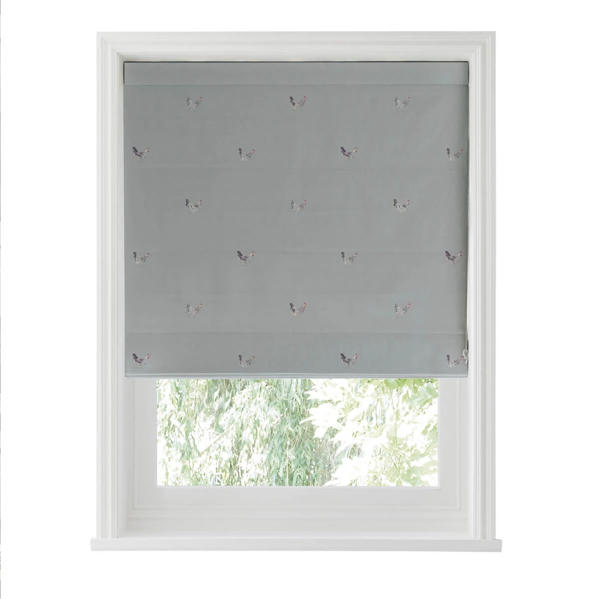 Chicken Pale Sage Blue Made To Measure Roman Blind - Image 4