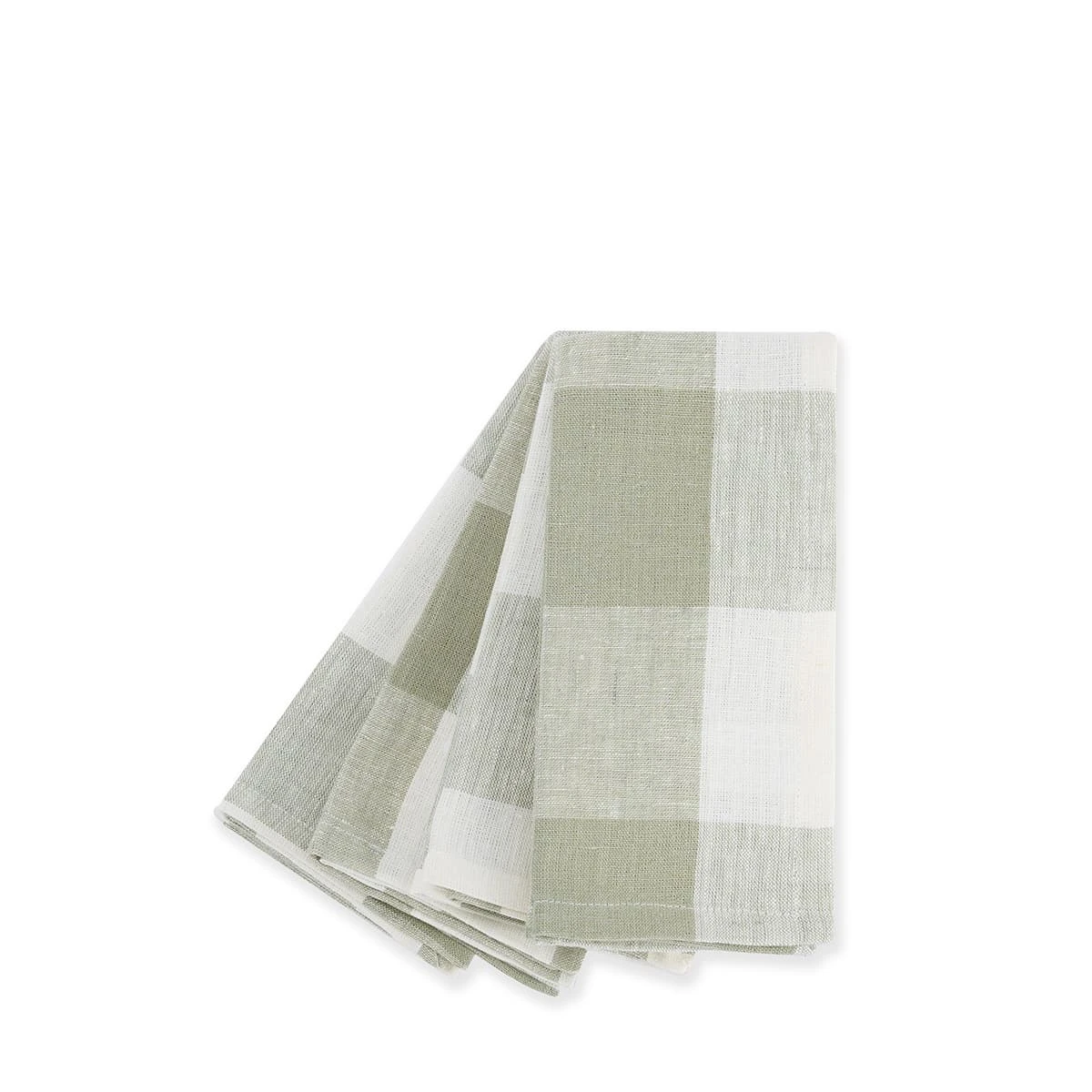 Sage Green Gingham Linen Napkins (Set Of 4) - Image 3