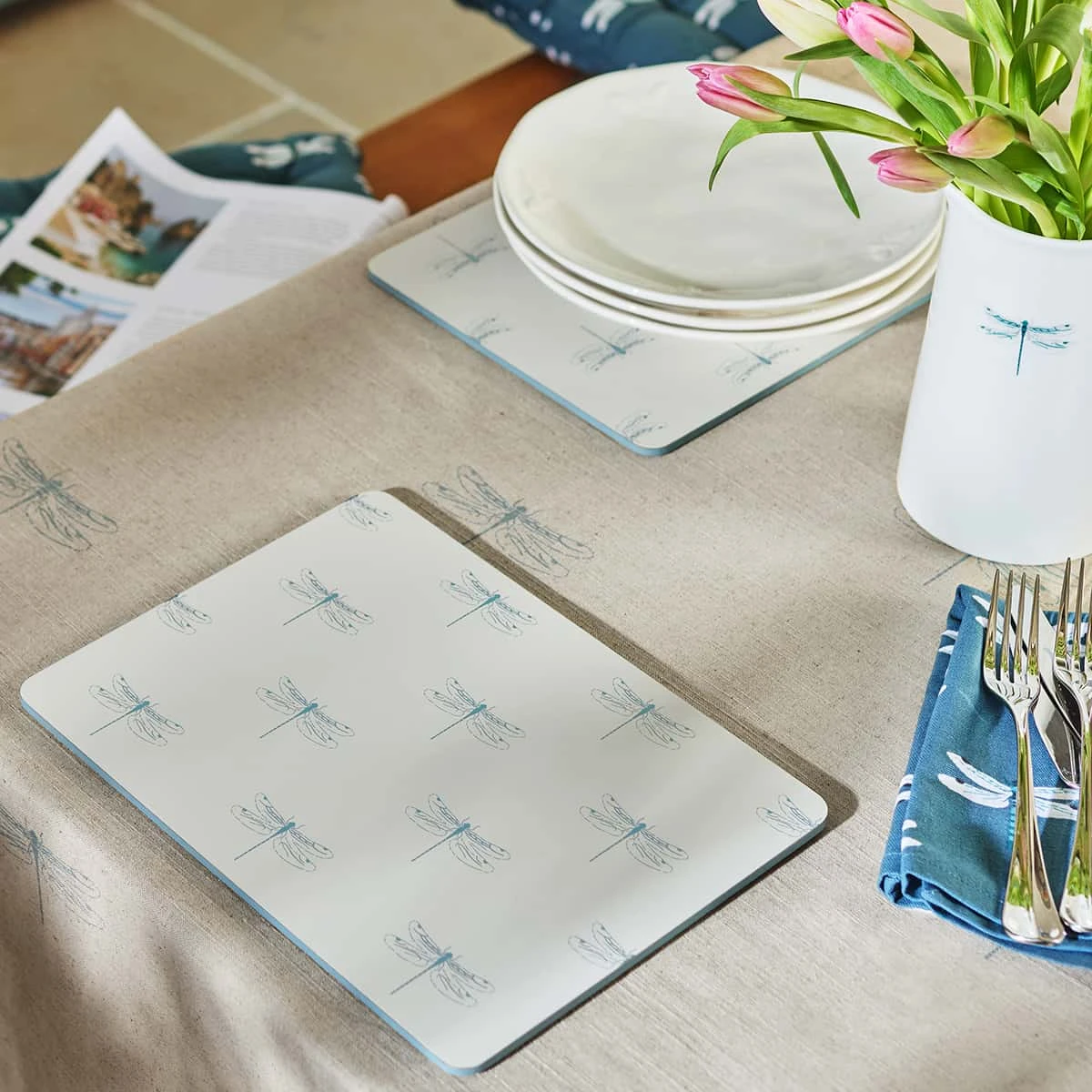 Dragonfly Linen Blend Tablecloth - Image 4