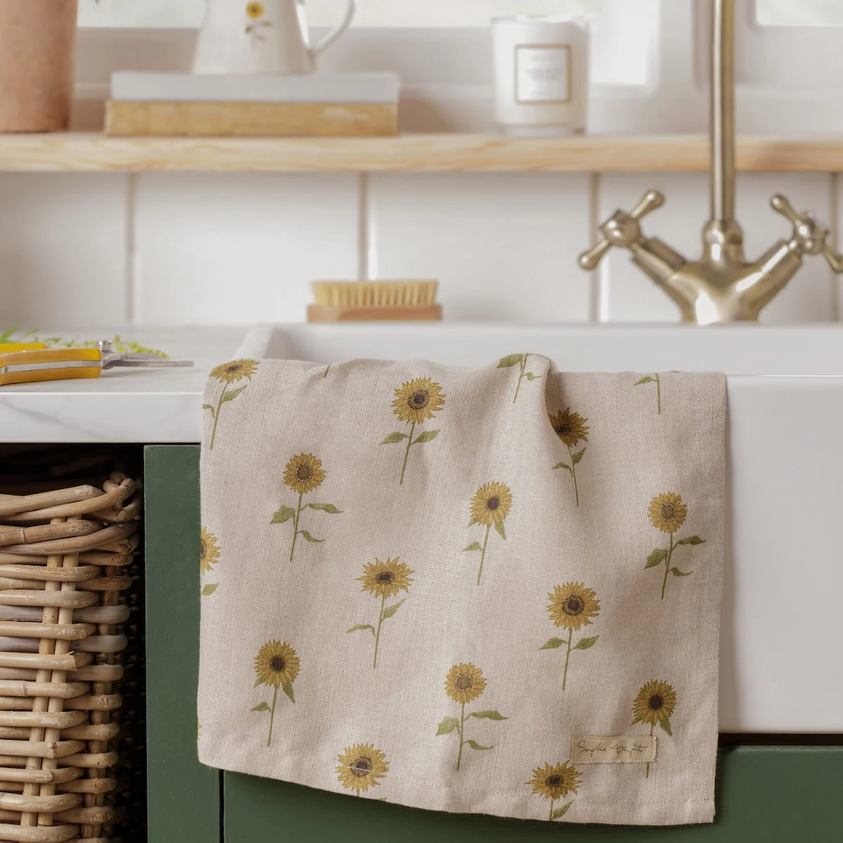 Sunflower Linen Tea Towel