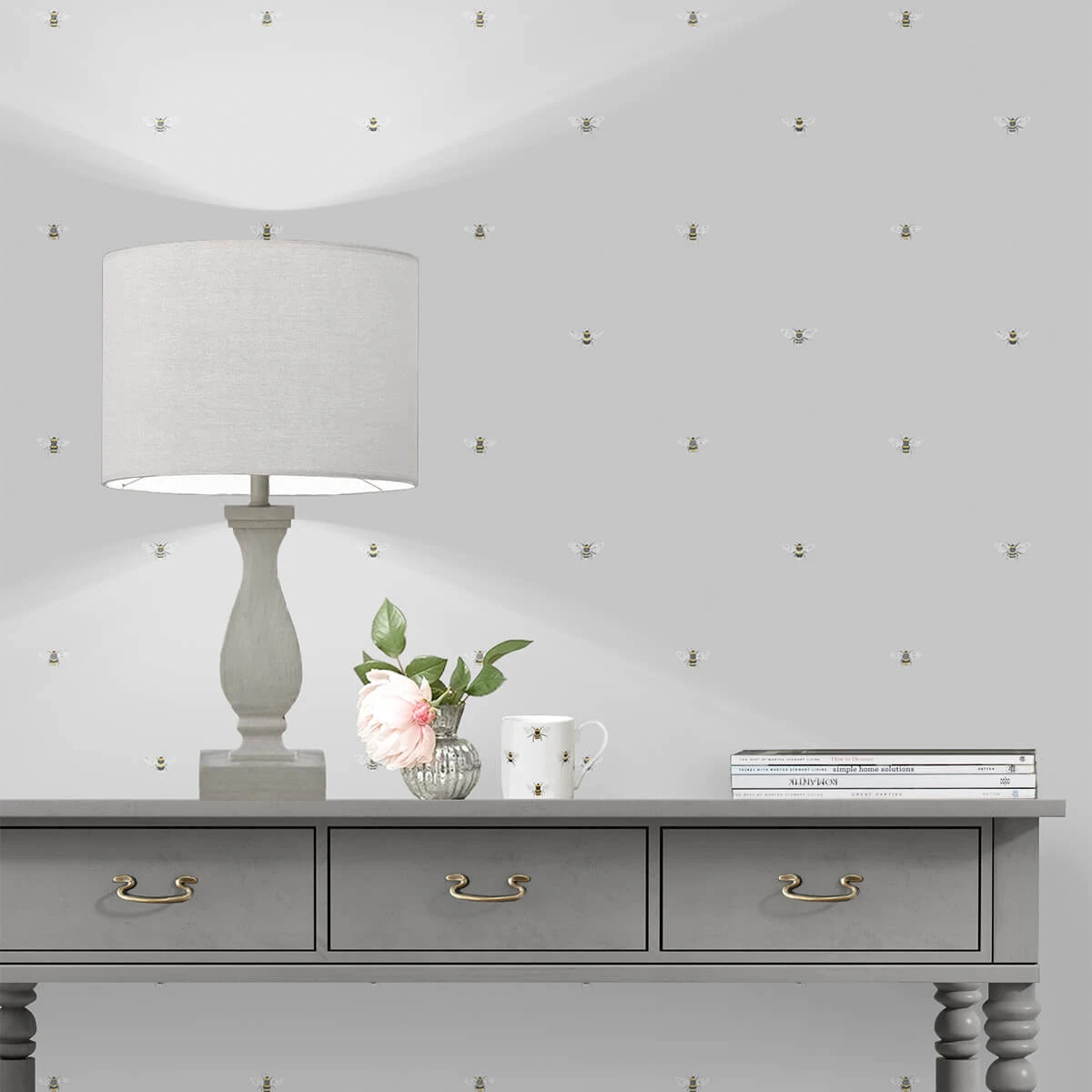 Bees Grey Wallpaper - Image 2